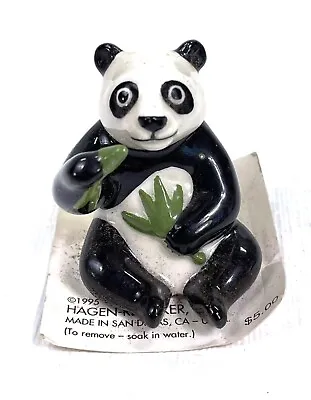 Hagen Renaker Mini Panda Bear W Bamboo 1995 On Original Card USA Ceramic 2  • $9.99