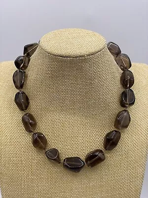 Kaari Meng NYC Designs Hand Knotted Chocolatetone Glass Beaded 16 Necklace • $25.46