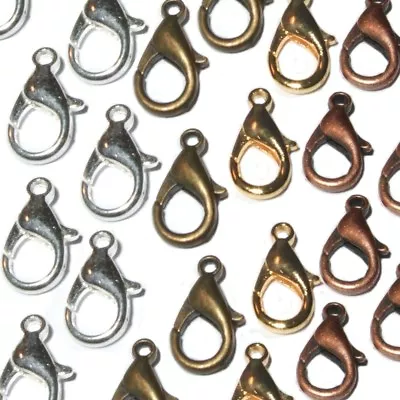  50-100 14mm 12mm OR 10mm SILVER GOLD BRONZE COPPER LOBSTER CLASP CLAW CLIP SC10 • £3.49