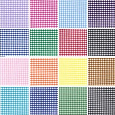 Polycotton Fabric 1/8  Gingham Check Material Dress Craft Uniform Checked • £2.70