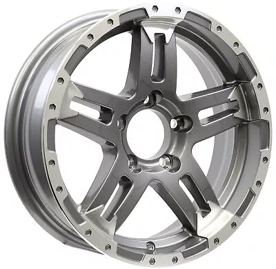 2-Pack Aluminum Trailer Wheels 14X5.5 14 X 5.5 5 Lug 4.5 Turismo Gun Metal Rim • $165.97