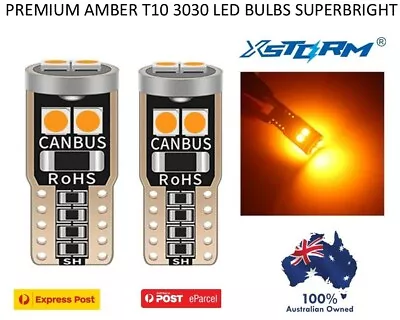 2x Amber T10 W5w 3030 Led W5w Canbus Indicator Repeater Light Bulb Error Free   • $7.97