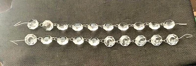 $12.95 • Buy Vintage Lot Of 20 Octagon Crystal Chandelier Prisms In 2 Chains 