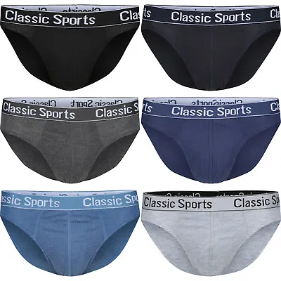 New Mens Briefs 3 Pack Underwear Underpants Hipster Classic Cotton Rich Slips • £6.99