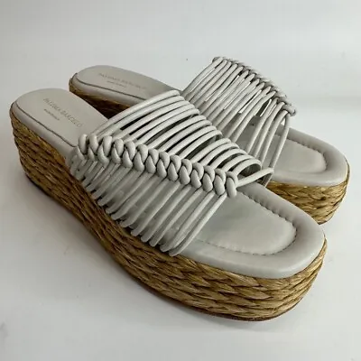 $188.99 • Buy Paloma Barcelo Womens Lola Espadrille Platform Sandals White Open Toe 8.5 New