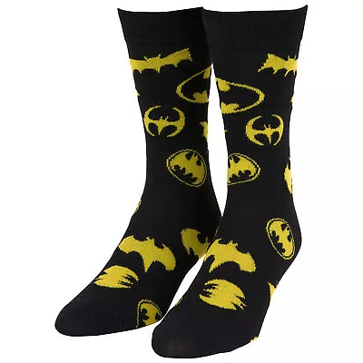 Batman History Of Logos Crew Socks Black • $14.98