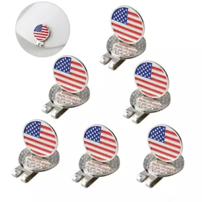 6 Pcs / Lot USA FLAG Golf Ball Marker With Magnetic Hat / Cap Clip Finger Ten • $15.99