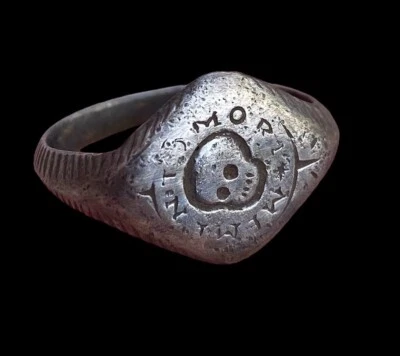 Superb 17th Century Silver Memento Mori Ring Skull Ring Death Ring • £795