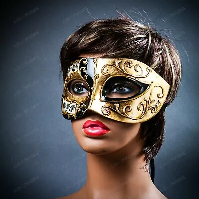 Black Gold Phantom Musical Venetian Masquerade Party Eye Mask For Men & Women • $15.99