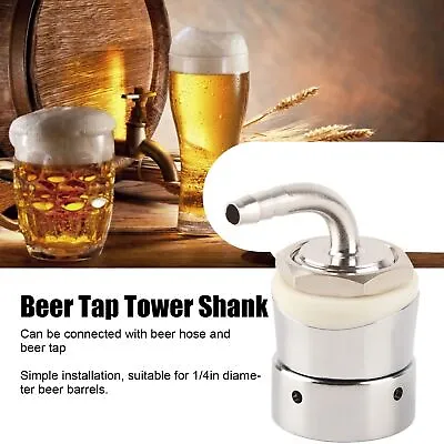 Draft Beer Tap Tower Shank Assembly 1/4in Stainless Steel Home Brewing Beer AA • $20.57