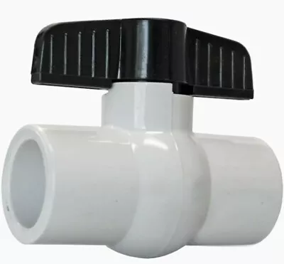 2 American Valve P200S Schedule 40 1-1/2  PVC Ball Valves White • $21.99