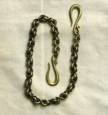 Solid Brass Wallet Chain Infinity Handmade With Hook Brass Keyring Biker Rock • $100