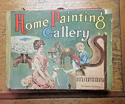 Vintage Antique M A Donohue Home Painting Gallery Coloring/Drawing Book 7 X9  • $24.99