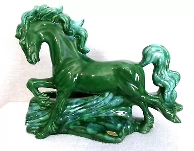 Mcm Vintage Royal Haeger Prancing Horse Tv Lamp Planter Green Ceramic • $70