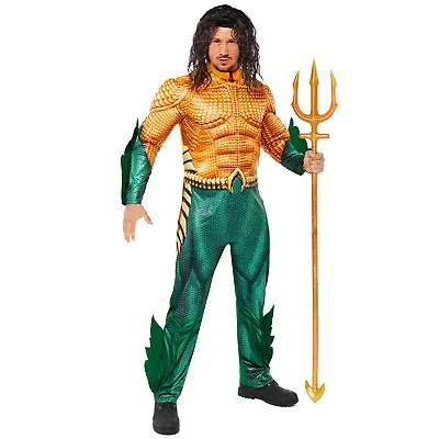 Adults DC Comics Aquaman Fancy Dress Movie Costume Justice League Mens • £41.99