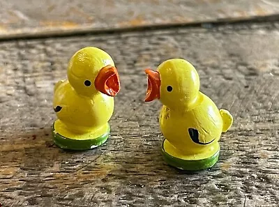 Vintage Miniature Wood Chicks West Germany Set Of 2 Easter Decorations • $11.95