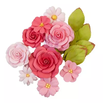 Prima Marketing Mulberry Paper Flowers-Rosy Hues/Painted Floral • $11.06