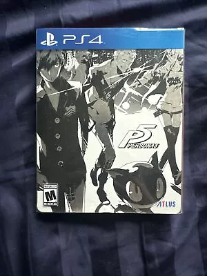 Persona 5 SteelBook Launch Edition Sony Playstation 4 PS4 With Controller Skin! • $13.95