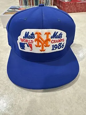 NY Mets 1986 World Series Champs Licensed Hat Blue Snap Back NY Baseball • $19.73