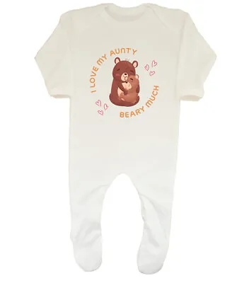 I Love My Aunty Beary Much Baby Grow Sleepsuit Boys Girls • £9.99