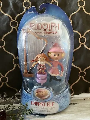 New Round 2 Rudolph Red-nosed Reindeer Harp Harpist Girl Elf Misfit Doll & Harp • $165