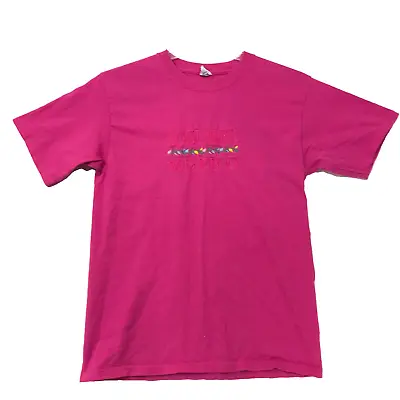 Vintage Cozumel Mexico Embroidered Pink Tee T Shirt Womens M Medium Yazbek Ctn • $18.73