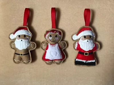 Father Christmas/Mrs Claus/Dressed Santa  Gingerbread Felt Hanging Decoration • £4.75
