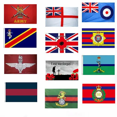 BRITISH MILITARY FLAGS 5' X 3' Army Parachute Regiment REME Armed Forces Day Etc • £6.50