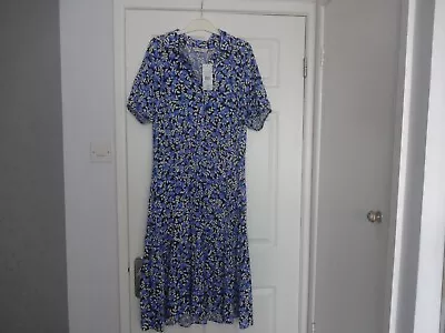 F&F Midi Dress Size 16 Blue/white Print New With Tags RRP £20 • £7.99