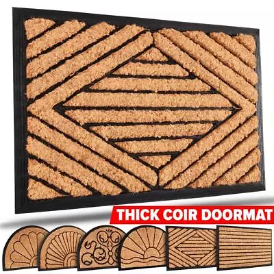 Heavy Duty Coir Door Mat Outdoor Doormat Non Slip Home Garden Large Entrance  • £12.95