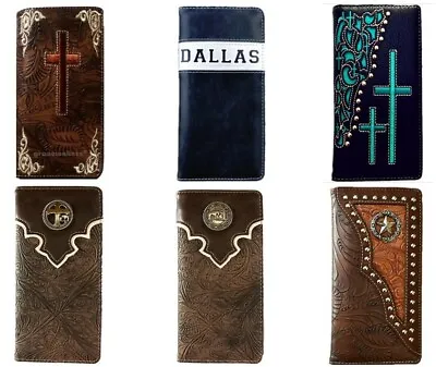 Cross Praying Cowboy Dallas Cowboy Men Western Wallets Bifold Check Book Style • $13.99