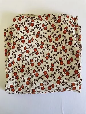 Vintage Crompton Fabric Material Corduroy Flowers Hippy / Retro Remnant 26 X 44  • $10