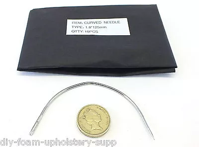 £3.99 • Buy 10 Pk Curved Needle * Upholstery, Springing, Mattress, Dressmaking, Hand Sewing