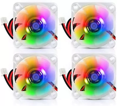 £9.99 • Buy 4x 40mm LED Fan 12V Hydraulic Bearing Brushless Cooling Fan RGB DC For 3D Print
