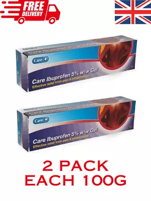 Pain Relief -Care_Ibuprofen 5% W/w Pain Relief Gel 100g X 2 Pack • £8.75