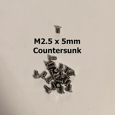 M2.5 X 5 Mm Countersunk Silver Machine Screws For Laptop Etc (10) • £2.75