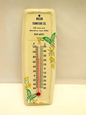 Vintage Metal Thermometer Advertising Miller Furniture Co. Muscatine Iowa • $15