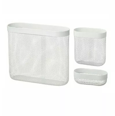 Ikea Skadis Pegboard Storage Net Basket 3pcs Set Multi Use White • £16.99