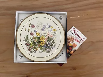 Vintage Pimpernel Round Placemats Box Set X 6 Acrylic Cork Backed Meadow Flowers • $29.95