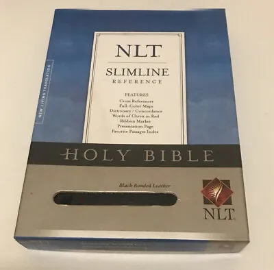 NLT Holy Bible Slimline Bonded Leather Black  Tyndale Mint Condition • $65.12