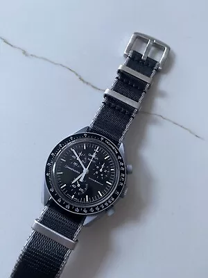 Omega Swatch 20mm Nylon Military Style Black & Grey Watch Strap • £7.99