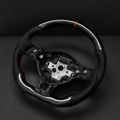 Real Carbon Fiber Flat Customized Sport Universal Steering Wheel For VW Golf 6 • $417