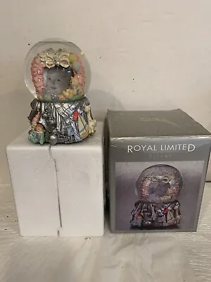 Vntg Music Box Snow Globe W/Photo Frame Nursery Style Royal Limited Silver NIB • $20