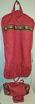 VNTG 90s Vera Bradley Pink Paisley Floral Tote Duffel Garment Travel Bag Set (3) • $50
