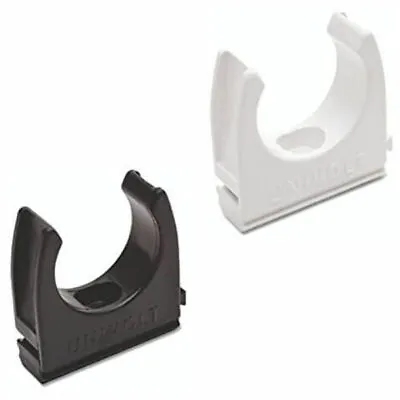 £2.65 • Buy Pack Of 10 20mm Univolt Black Or White Plastic Pvc U Clip Conduit Push In Saddle