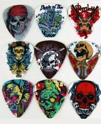 Skull Skeleton Zombie Monster Vampire Mummy Guitar Pick Set Collection Gift Lot • $9.49