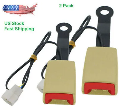 2pcs 7/8  Car Front Seat Belt Buckle Plug Connector With Warning Cable Camlock • $19.99