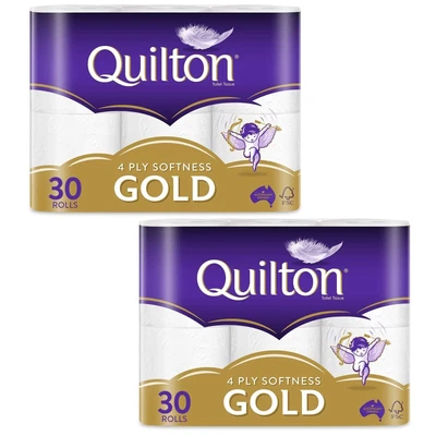 $62.98 • Buy 60Pk Quilton Gold Toilet Paper Bath Tissue Rolls Soft 4-Ply 140 Sheet