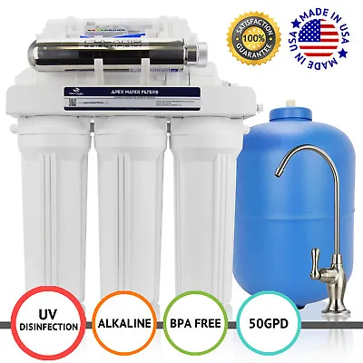 EXPRT MR-7050 7 Stage 50 GPD UV Alkaline PH+ Reverse Osmosis Water Filter System • $398.95