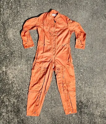 LARGE REGULAR Coverall Flying Man's VERY LIGHT K-2B Orange Flight Suit 1965 • $349.99